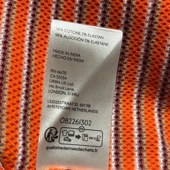 Pilcro Anthropologie High Tide Halter Slim Midi Dress Size XL Orange Stripe - Picture 6 of 6